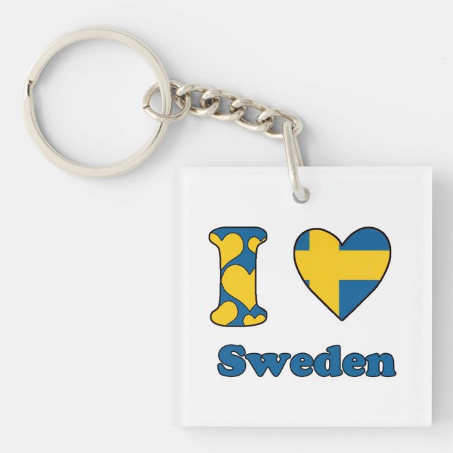 I love Sweden Keychain (Front)