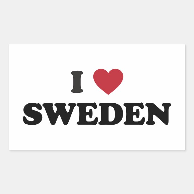 I Love Sweden Sticker (Front)