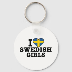 I Love Swedish Girls Keychain