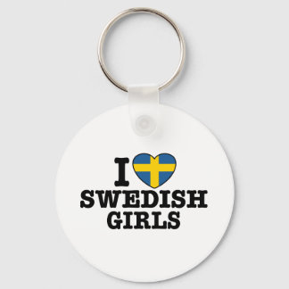I Love Swedish Girls Keychain