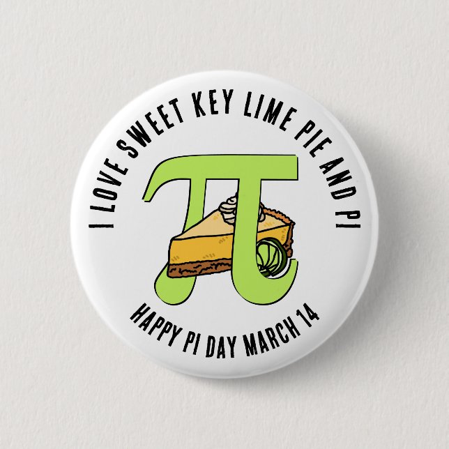 I LOVE SWEET KEY LIME PIE Happy Pi Day Button (Front)