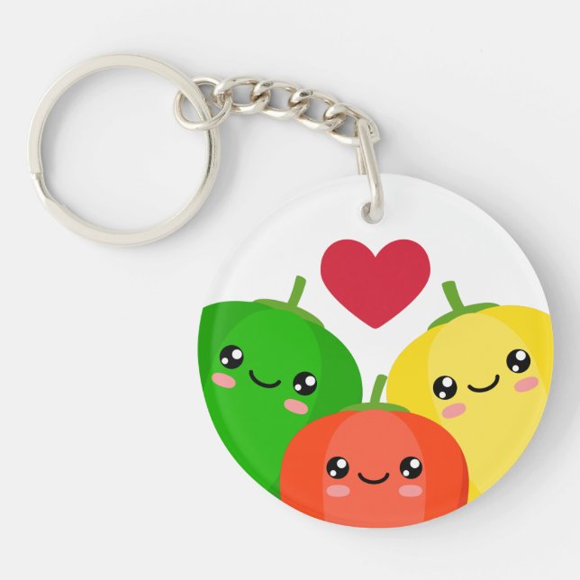 I love sweet peppers keychain (Front)