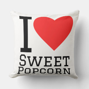 I love sweet popcorn throw pillow