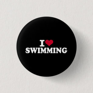 I love swimming 1 inch round button