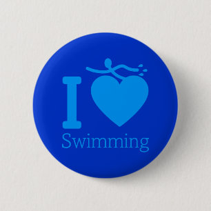 I Love Swimming Button