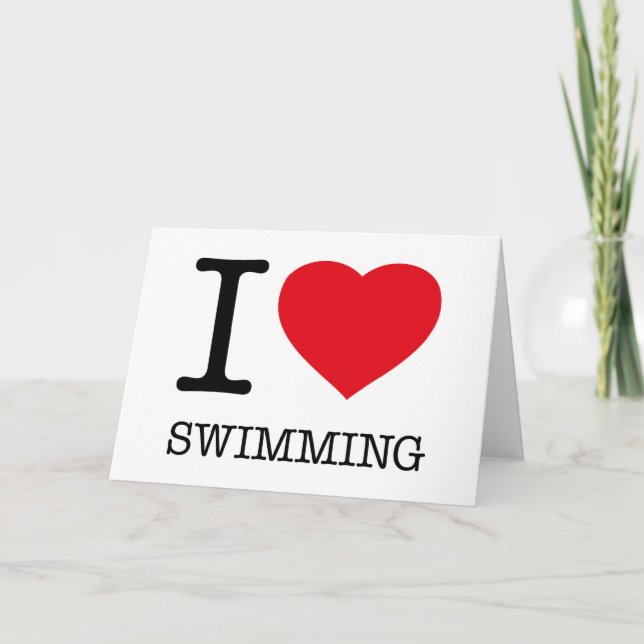 I LOVE SWIMMING CARD (Front)
