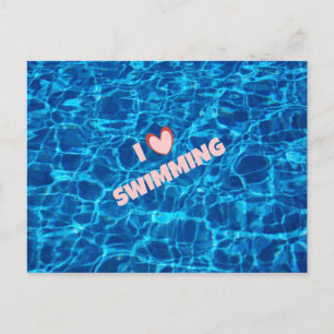 I Love Swimming  Postcard