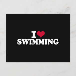 I love swimming postcard