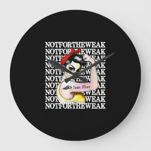 I Love Swimming - Swim Mom Not  Weak Design Large Clock