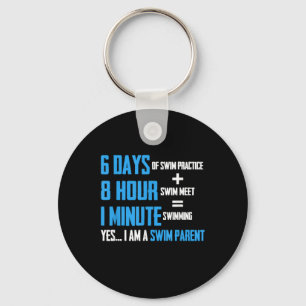 I Love Swimming - Swim Parent Design Keychain