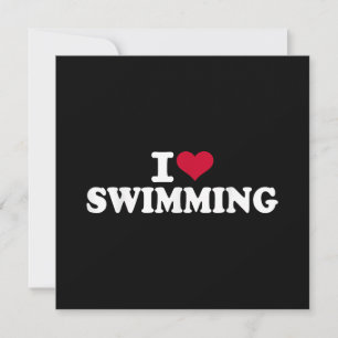 I love swimming thank you card