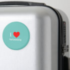 I love Swimming Typography & Red Heart Mint Green