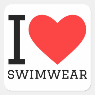 I love swimwear square sticker