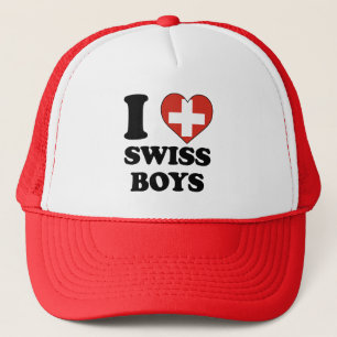 I love Swiss Boys Trucker Hat