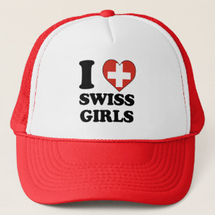 I love Swiss Girls Trucker Hat