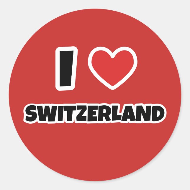 I love Switzerland Classic Round Sticker (Front)