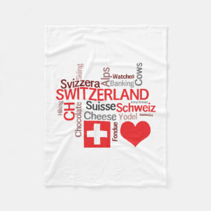 I Love Switzerland - Favourite Swiss Things Fleece Blanket