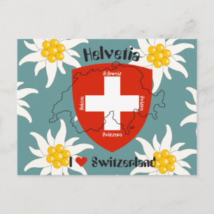 I love Switzerland Postkarte Postcard