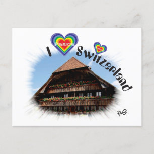 I love Switzerland Postkarte Postcard