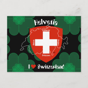 I love Switzerland Postkarte Postcard