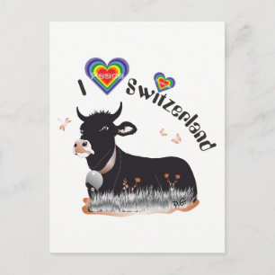 I love Switzerland Postkarte Postcard