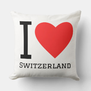 I love Switzerland square sticker Throw Pillow