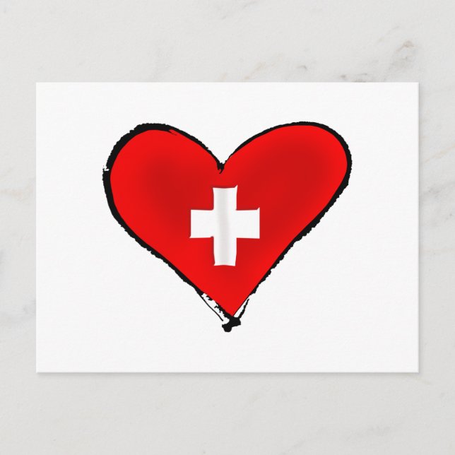 I love Switzerland Swiss flag heart design gifts Postcard (Front)