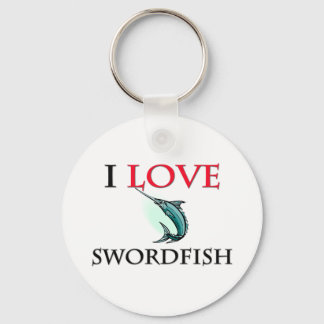 I Love Swordfish Keychain