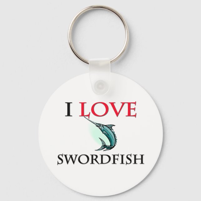 I Love Swordfish Keychain (Front)
