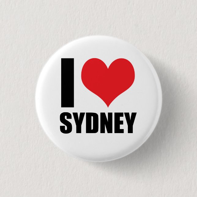 I love Sydney 1 Inch Round Button (Front)