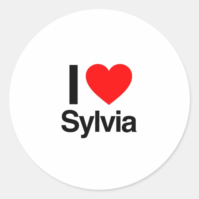 i love sylvia classic round sticker (Front)