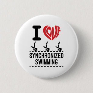 I Love Synchronized Swimming 2 Inch Round Button
