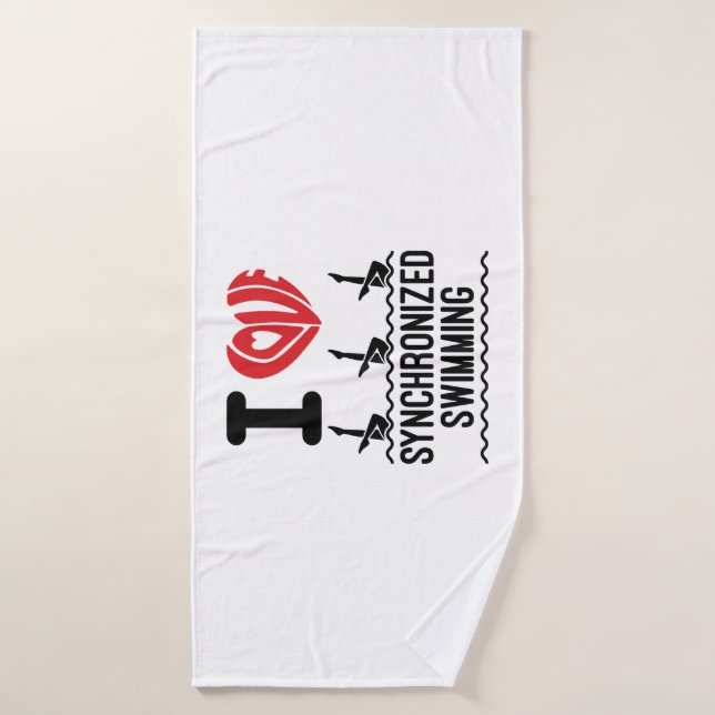 I Love Synchronized Swimming Bath Towel (Bath Towel)