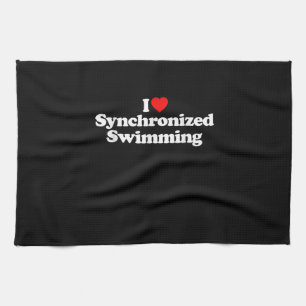 I Love Synchronized Swimming Heart Souvenir Funny Kitchen Towel