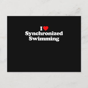 I Love Synchronized Swimming Heart Souvenir Funny Postcard