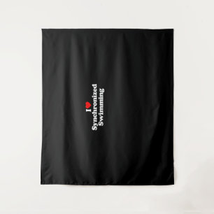 I Love Synchronized Swimming Heart Souvenir Funny Tapestry
