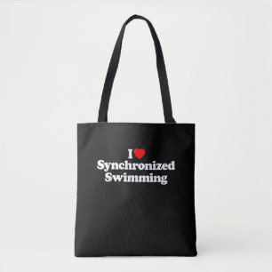 I Love Synchronized Swimming Heart Souvenir Funny Tote Bag