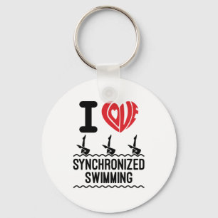 I Love Synchronized Swimming Keychain