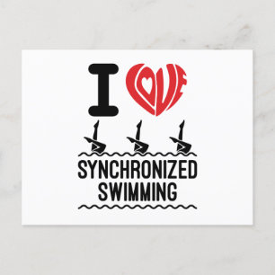 I Love Synchronized Swimming Postcard