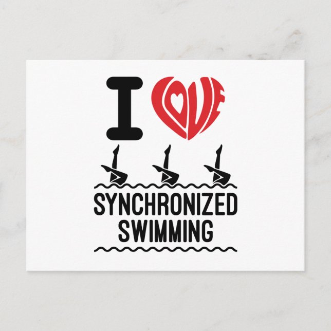 I Love Synchronized Swimming Postcard (Front)
