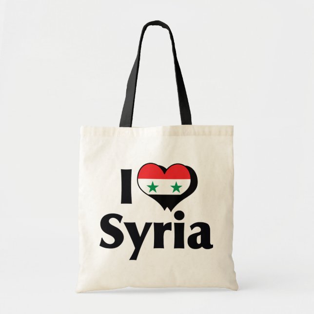I Love Syria Flag Tote Bag (Front)