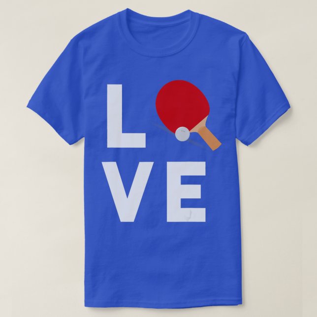 I Love Table Tennis Cute Funny Ping Pong Gift Idea T-Shirt (Design Front)
