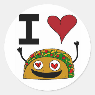 I Love Taco Stickers