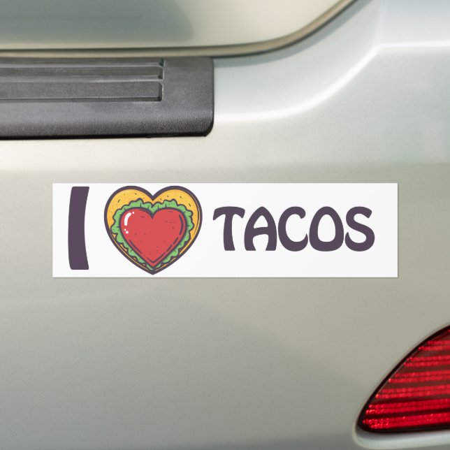 I love Tacos Bumper Sticker (On Car)