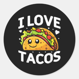 I Love Tacos Mexican Party I Love Tacos Cinco De M Classic Round Sticker