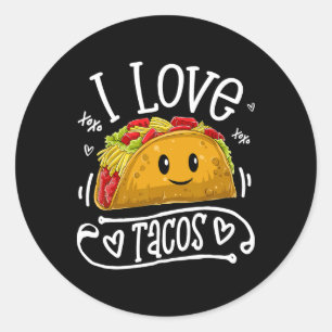 I Love Tacos T Shirt Cinco De Mayo Women Men Kids Classic Round Sticker