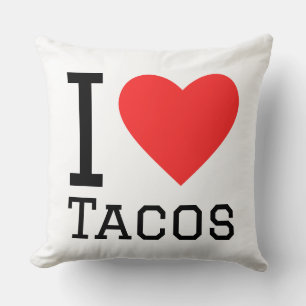 I love tacos throw pillow