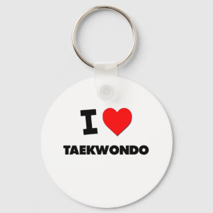 I Love Taekwondo Keychain