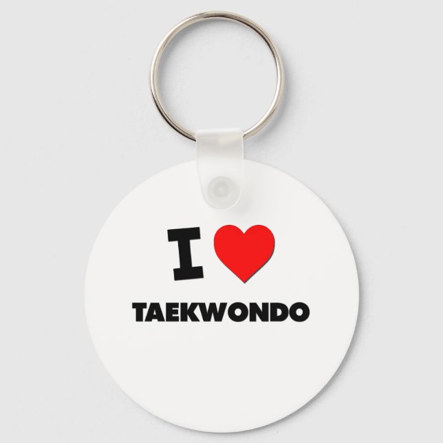 I Love Taekwondo Keychain (Front)