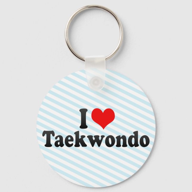 I Love Taekwondo Keychain (Front)